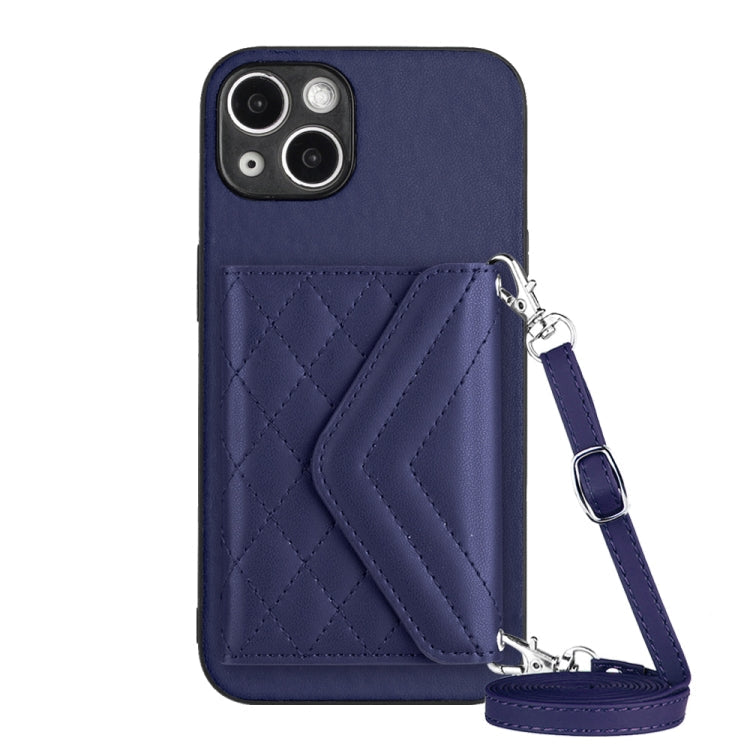 Rhombic Texture Card Bag RFID Phone Case with Long Lanyard, For iPhone SE 2022 / SE 2020, For iPhone 13 Pro Max, For iPhone 13 Pro, For iPhone 13