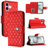 Rhombic Texture Flip Leather Phone Case with Lanyard, For iPhone 16, For iPhone 15 Pro Max, For iPhone 15 Pro, For iPhone 15 Plus