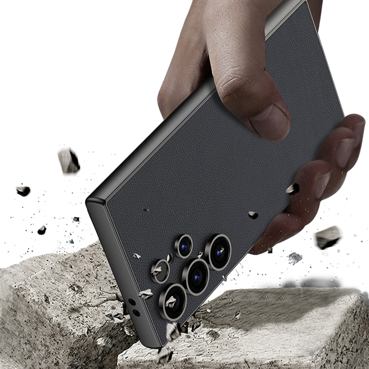 GKK Metal Paint Skin Feel Leather Full Coverage Phone Case, For Samsung Galaxy S24 Ultra 5G