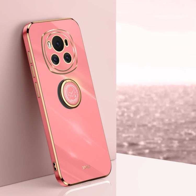 XINLI Straight 6D Plating Gold Edge TPU Shockproof Case with Ring Holder, For Honor Magic6 5G