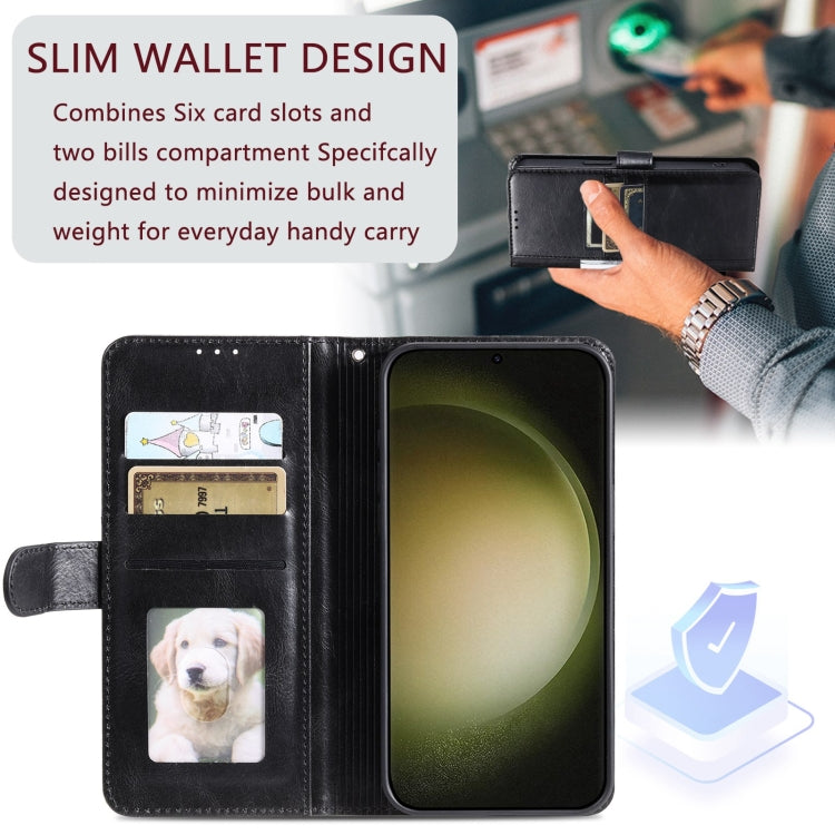 For Samsung Galaxy S23 FE 5G Simple 6-Card Wallet Leather Phone Case(Black)