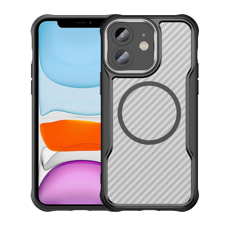 Carbon Fiber Texture MagSafe Translucent Phone Case, For iPhone 13, For iPhone 12, For iPhone 12 Pro Max, For iPhone 12 Pro, For iPhone 11 Pro Max, For iPhone 11