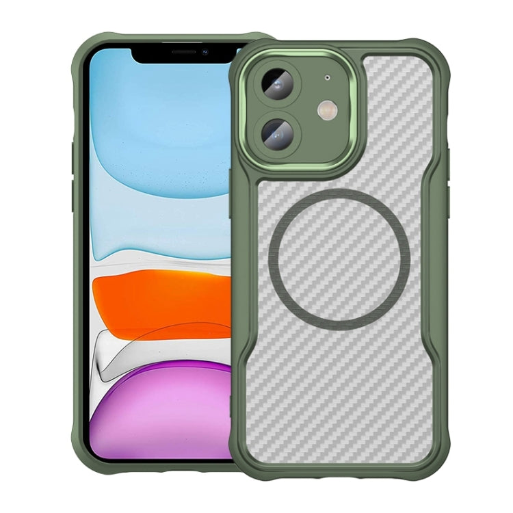 Carbon Fiber Texture MagSafe Translucent Phone Case, For iPhone 13, For iPhone 12, For iPhone 12 Pro Max, For iPhone 12 Pro, For iPhone 11 Pro Max, For iPhone 11