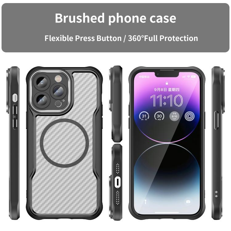 Carbon Fiber Texture MagSafe Translucent Phone Case, For iPhone 13, For iPhone 12, For iPhone 12 Pro Max, For iPhone 12 Pro, For iPhone 11 Pro Max, For iPhone 11