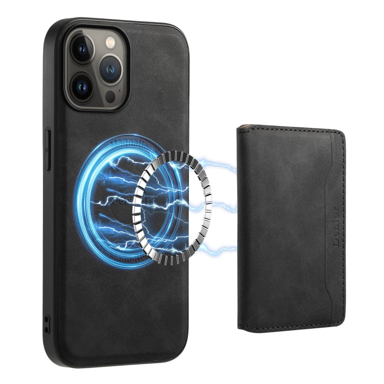 Denior D13 Retro Texture Leather MagSafe Card Bag Phone Case, For iPhone 13 Pro Max, For iPhone 13 Pro, For iPhone 12, For iPhone 12 Pro Max, For iPhone 12 Pro
