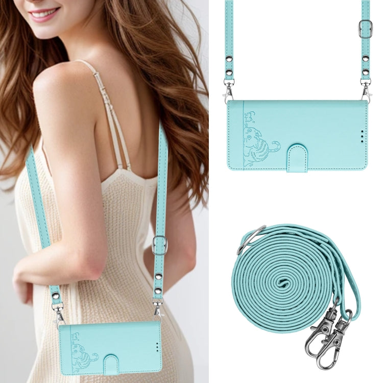 Cat Rat Embossed Pattern RFID Leather Phone Case with Lanyard, For iPhone 13 mini, For iPhone 12/12 Pro, For iPhone 12 Pro Max, For iPhone 12 mini