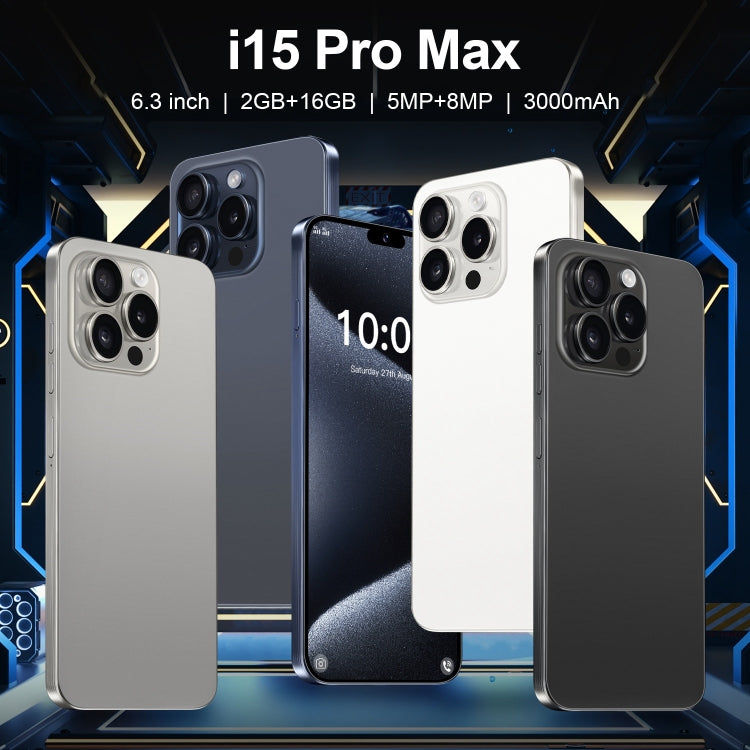 ZPT95 / i15 Pro Max, 6.3 inch Screen, Face Identification, Android 8.1 SC7731 Quad Core, Network: 3G, Dual SIM, 2GB+16GB