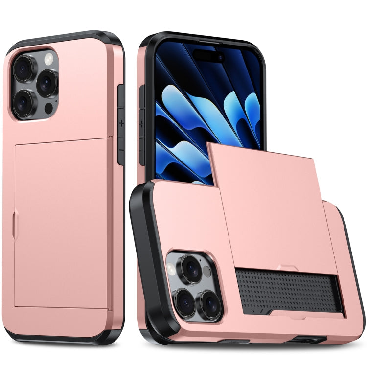 Shockproof Armor Phone Case with Card Slot, For iPhone 16 Pro, For iPhone 16 Plus