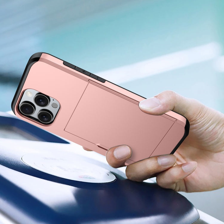 Shockproof Armor Phone Case with Card Slot, For iPhone 16 Pro, For iPhone 16 Plus