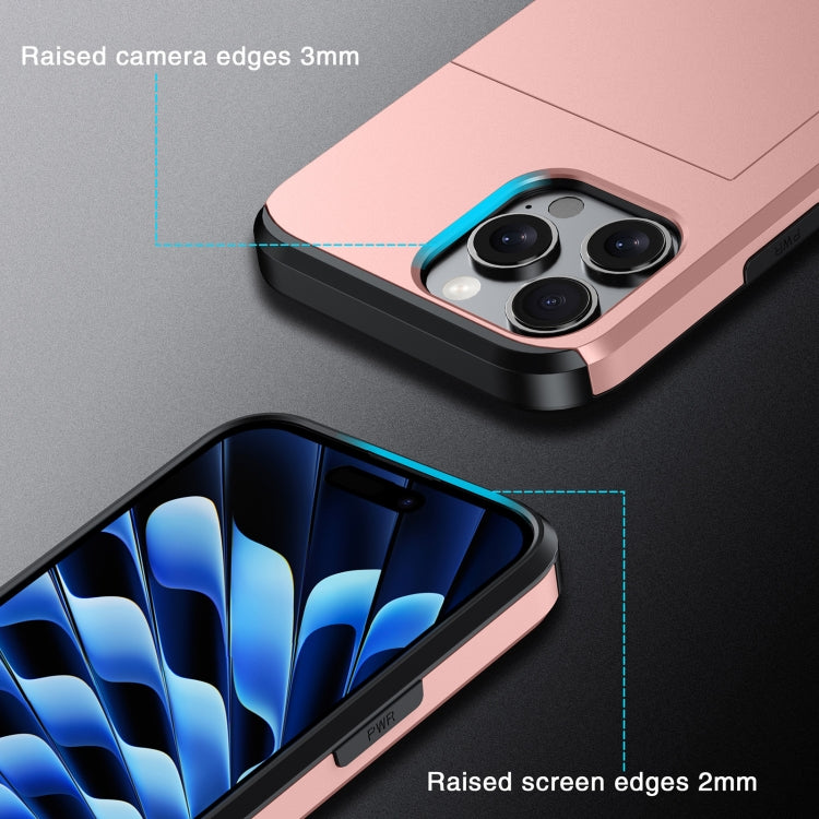 Shockproof Armor Phone Case with Card Slot, For iPhone 16 Pro, For iPhone 16 Plus