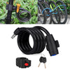 Bicycle Portable Anti-theft Lock Steel Cable Lock with Lock Frame, B Style 120cm Black