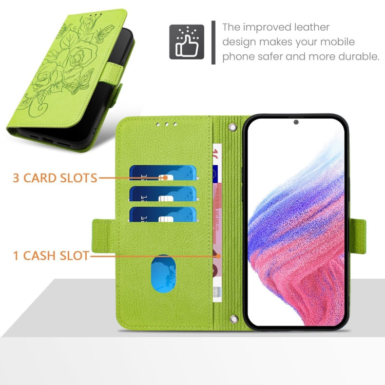 Embossed Rose RFID Anti-theft Leather Phone Case, For iPhone 14 Pro Max, For iPhone SE 2022 / SE 2020 / 8 / 7, For iPhone 13 Pro Max, For iPhone 13 Pro