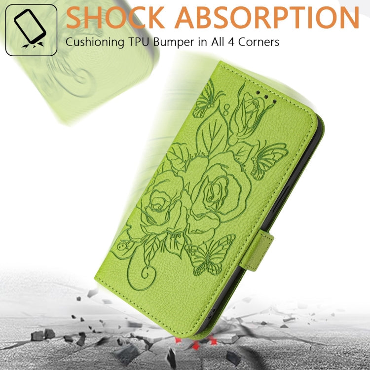 Embossed Rose RFID Anti-theft Leather Phone Case, For iPhone 16, For iPhone 15 Pro Max, For iPhone 15 Pro, For iPhone 15 Plus