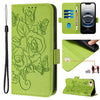 Embossed Rose RFID Anti-theft Leather Phone Case, For iPhone SE 2024, For iPhone 16 Pro Max, For iPhone 16 Pro, For iPhone 16 Plus