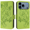 Embossed Rose RFID Anti-theft Leather Phone Case, For iPhone 17 Pro Max, For iPhone 17 Pro, For iPhone 17, For iPhone Air