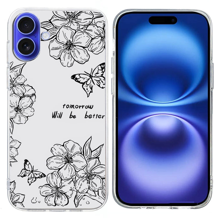 Colorful Painting Pattern TPU Phone Case, For iPhone 16 Plus, For iPhone 16