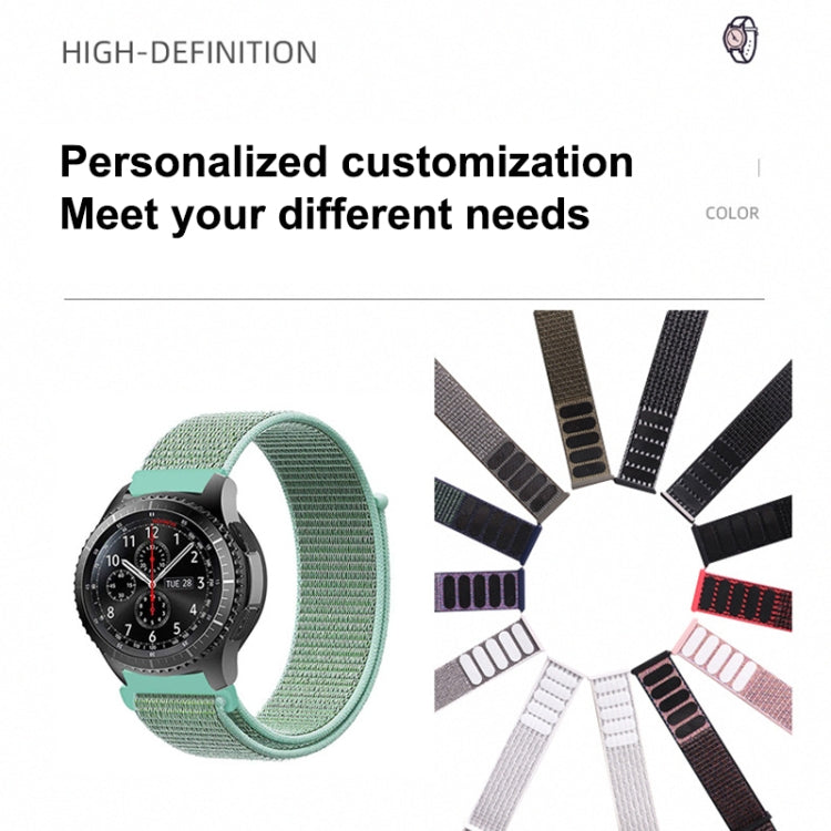 For Samsung Galaxy Watch 46mm Nylon Braided Watch Band(ArmyGreen)