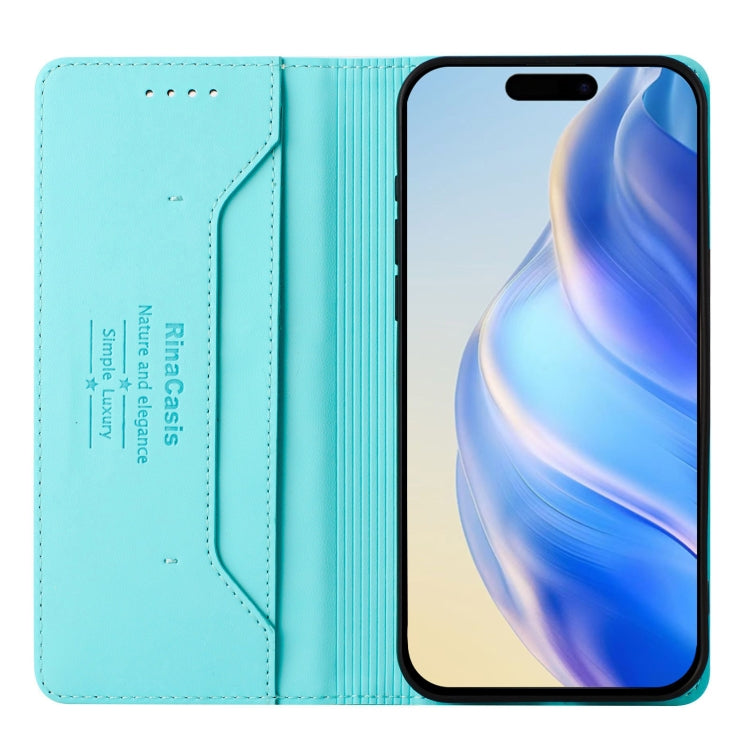 RC01 Dual-Folded Magnetic Suction RFID Leather Phone Case, For iPhone 16 Pro, For iPhone 16 Plus, For iPhone 16