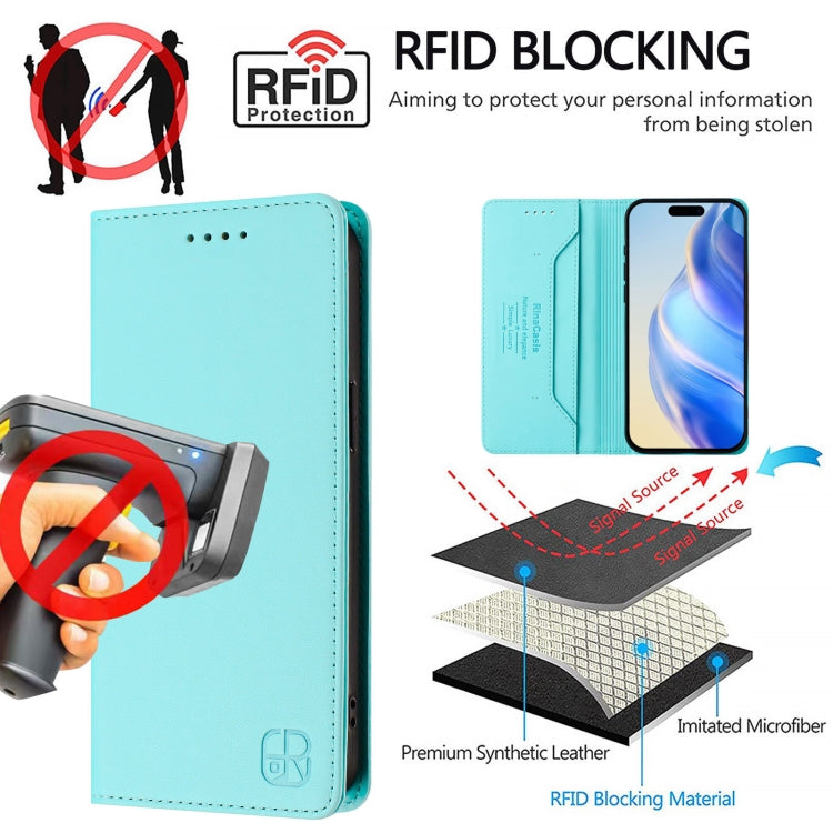 RC01 Dual-Folded Magnetic Suction RFID Leather Phone Case, For iPhone 16 Pro, For iPhone 16 Plus, For iPhone 16