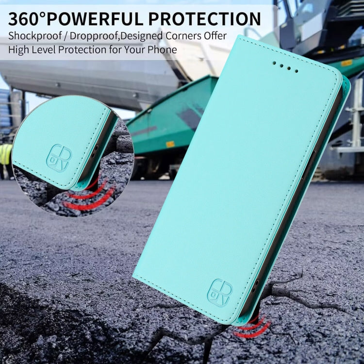 RC01 Dual-Folded Magnetic Suction RFID Leather Phone Case, For iPhone 16 Pro, For iPhone 16 Plus, For iPhone 16