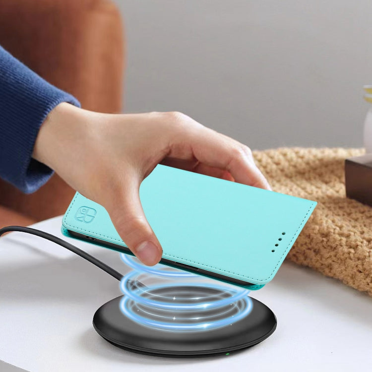RC01 Dual-Folded Magnetic Suction RFID Leather Phone Case, For iPhone 16 Pro, For iPhone 16 Plus, For iPhone 16