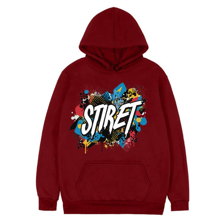 Alphabet Printed Fleece Hooded Sweatshirt Print On Your Demand, XS, S