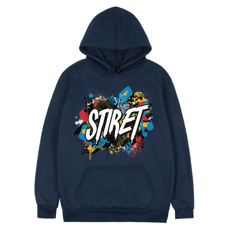 Alphabet Printed Fleece Hooded Sweatshirt Print On Your Demand, XL, XXL