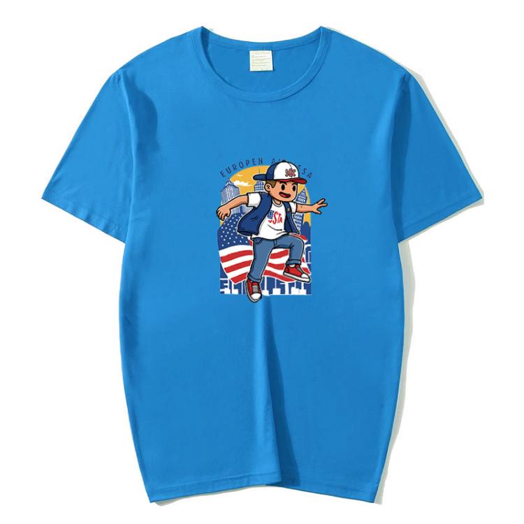 Boy Printed Round Neck Modal Short Sleeve T-shirt Print On Your Demand, POD T-Shirt, S, S, POD T-Shirt, M