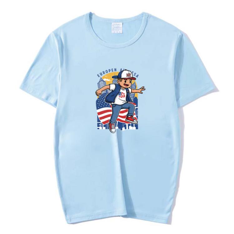 Boy Printed Round Neck Modal Short Sleeve T-shirt Print On Your Demand, L, POD T-Shirt, XL
