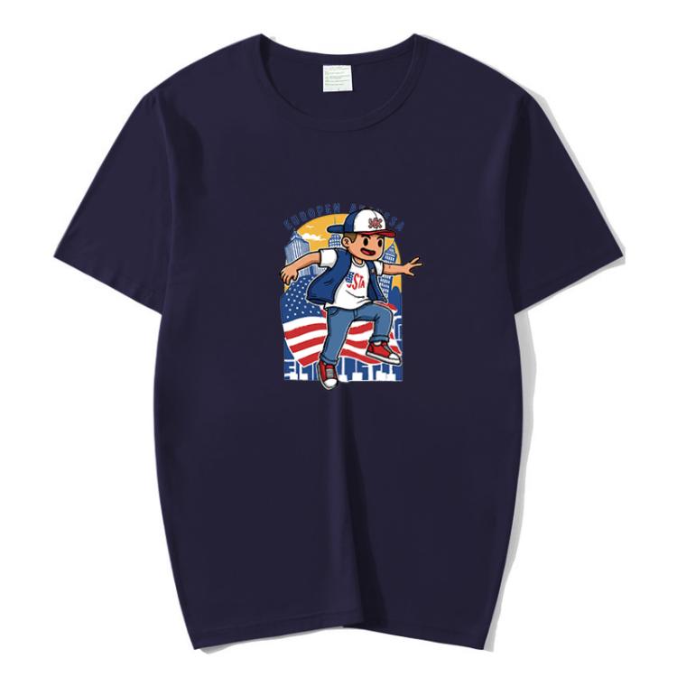Boy Printed Round Neck Modal Short Sleeve T-shirt Print On Your Demand, XXXXXL