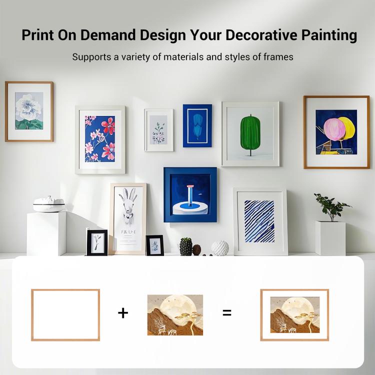 Watercolor Decorative Painting with Aluminum Alloy Frame Print On Your Demand, 15x20cm, 20x20cm, 30x30cm, 40x40cm, 50x50cm, 60x60cm, 70x70cm, 80x80cm, 90x90cm