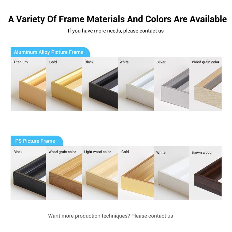 Watercolor Decorative Painting with Aluminum Alloy Frame Print On Your Demand, 15x20cm, 20x20cm, 30x30cm, 40x40cm, 50x50cm, 60x60cm, 70x70cm, 80x80cm, 90x90cm