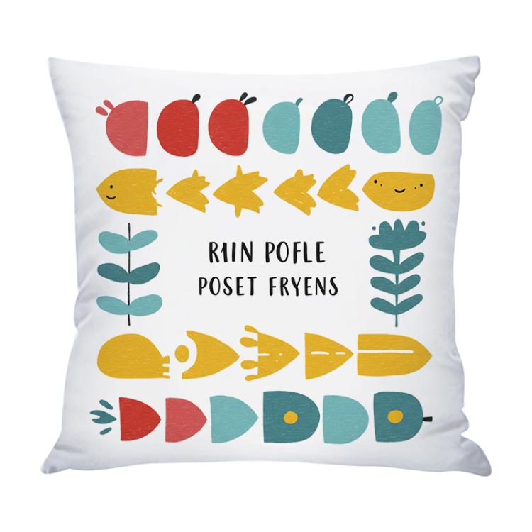 River Fish Printed Sofa Pillow Case No Core Print On Your Demand, 35x35cm, 40x40cm, 45x45cm