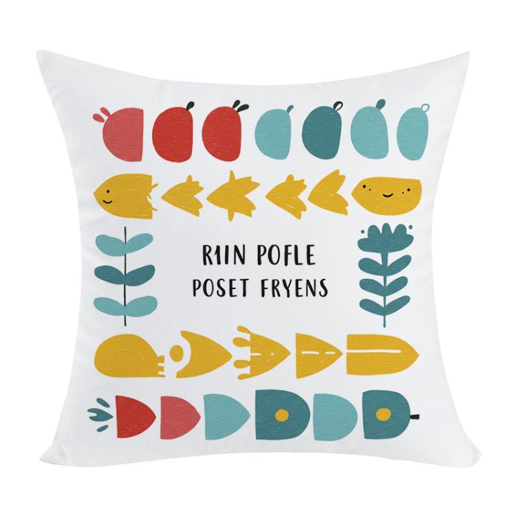 River Fish Printed Sofa Pillow Case No Core Print On Your Demand, 35x35cm, 40x40cm, 45x45cm