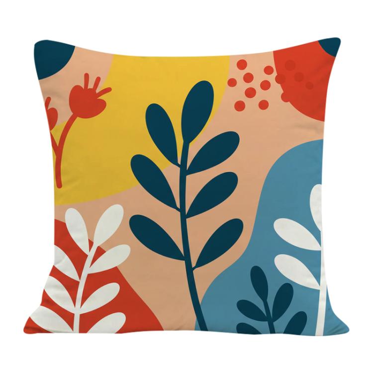 Colorful Branches Printed Sofa Pillow Case No Core Print On Your Demand, 50x50cm, 60x60cm