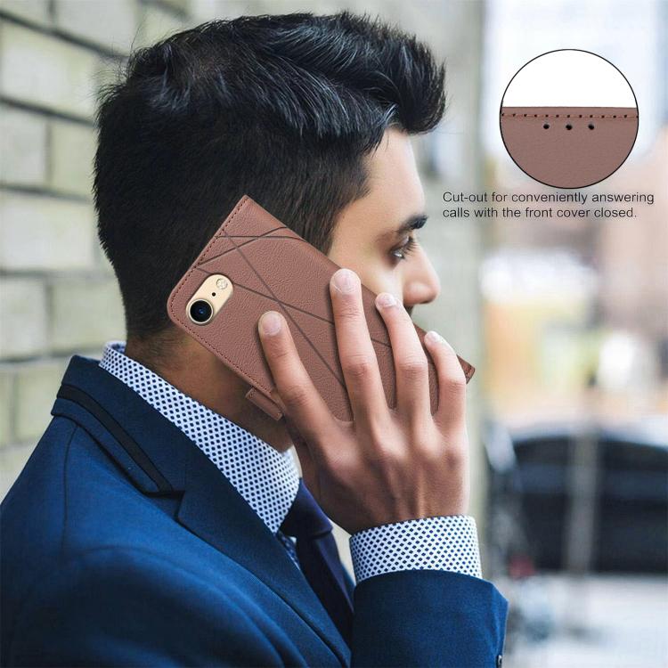 Geometric Pattern RFID Leather Phone Case, For iPhone 6 / 7 / 8 / SE, For iPhone 13 Pro Max, For iPhone 13 Pro, For iPhone 12 / 12 Pro