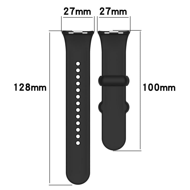 xDfind Solid Color Black Buckle Silicone Watch Band, For Redmi Watch 6 / 5 / Xiaomi Band 9 Pro, For Redmi Watch 6 / Watch 5 / Watch 4