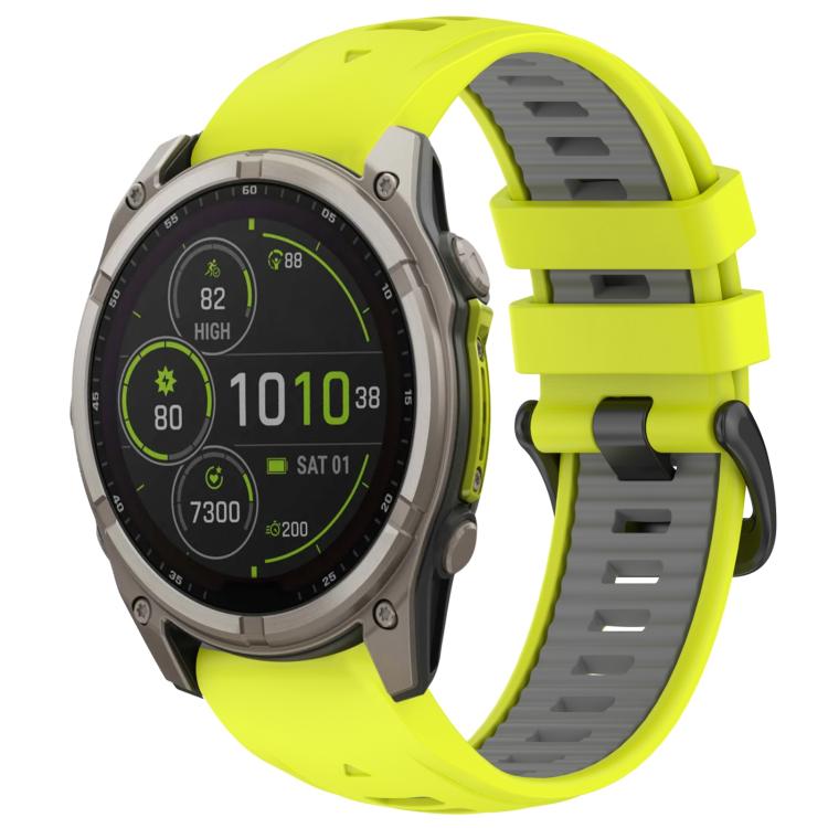 xDfind Dual Color Quick Release Steel Buckle Silicone Watch Band, For Garmin 26mm, For Garmin 22mm
