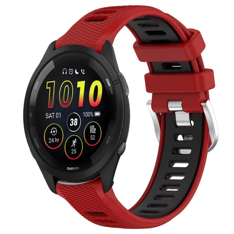 xDfind Sports Two-Color Steel Buckle Silicone Watch Band, For Garmin 20mm