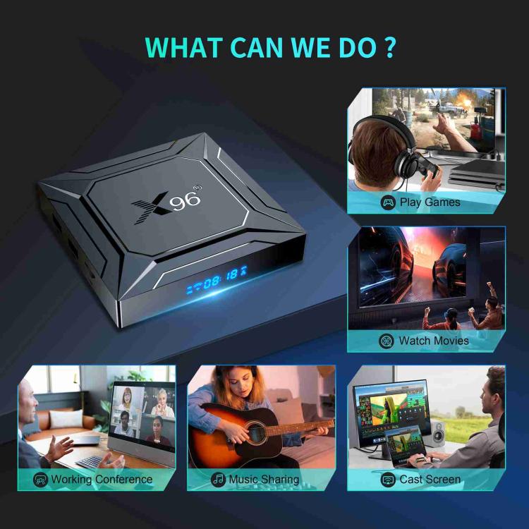 X96 M200 YB951 Android 14.0 Smart TV Box, Amlogic S905X5M Quad-core ARM Cortex A55, 2GB+16GB, 4GB+32GB, 4GB+64GB