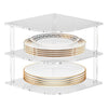YX165 Acrylic 3 Tier Corner Plates and Bowls Organizer Shelf, YX165