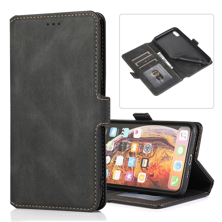 Retro Magnetic Closing Clasp Horizontal Flip Leather Case with Holder & Card Slots & Photo Frame & Wallet, For iPhone XR, For iPhone XS Max