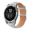 xDfind Flat Head Black Shark Fine Grain Leather Watch Band, For Garmin Fenix 8/7/6/5 22mm 20mm, For Garmin Fenix 8/7X/6X/5X 26mm 22mm, For Garmin Forerunner 220/735/735XT/230/235 20mm, For Garmin Forerunner 35/30/35j 20mm