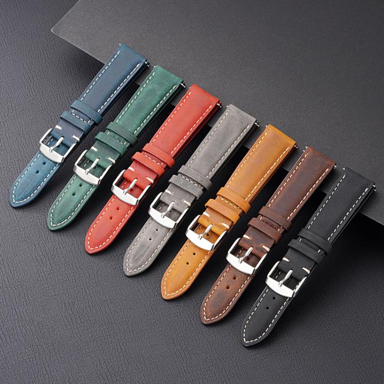 xDfind Retro Crazy Horse Texture Leather Watch Band, 20mm, 22mm