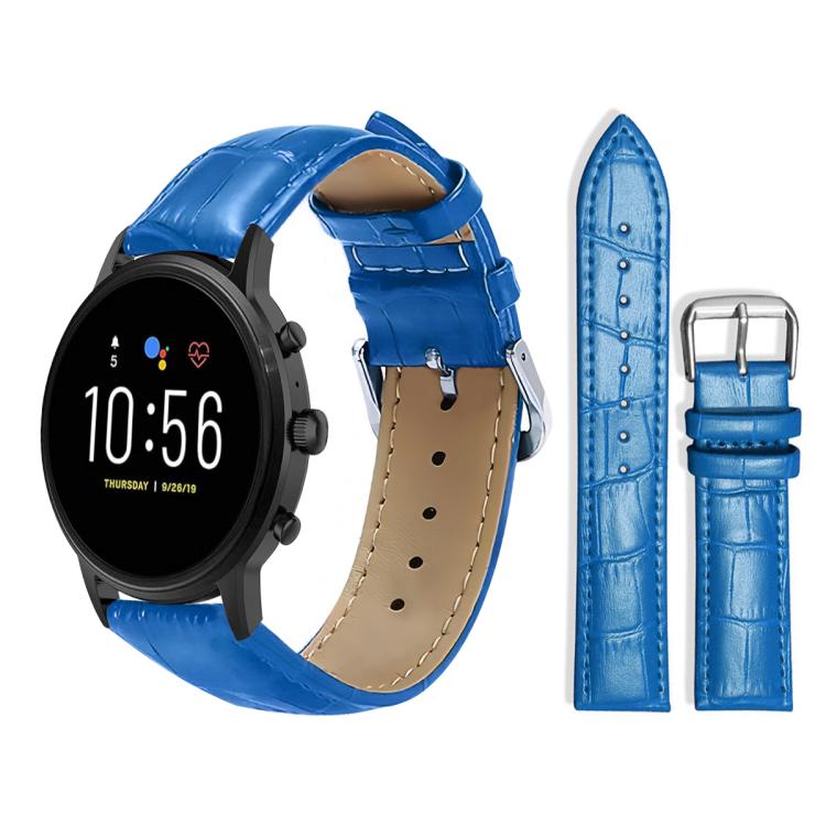 xDfind Bamboo Texture Pin Buckle Leather Watch Band, 18mm For Fossil Female Sport/Charter HR, 22mm For Fossil Gen 5 Carlyle/Julianna/Garrett, 24mm For Fossil Q Machine Hybrid Watch