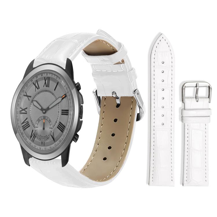 xDfind Bamboo Texture Pin Buckle Leather Watch Band, 18mm For Fossil Female Sport/Charter HR, 22mm For Fossil Gen 5 Carlyle/Julianna/Garrett, 24mm For Fossil Q Machine Hybrid Watch
