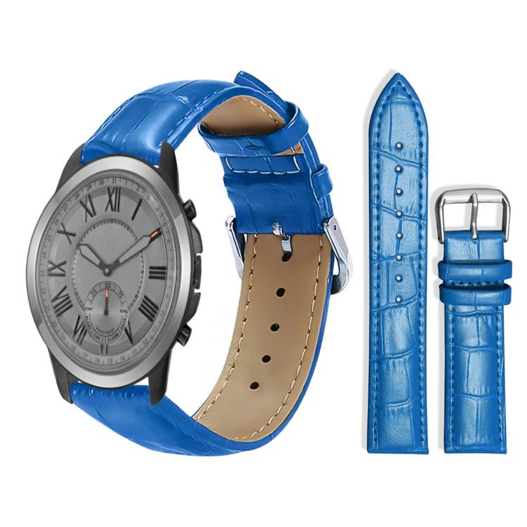xDfind Bamboo Texture Pin Buckle Leather Watch Band, 18mm For Fossil Female Sport/Charter HR, 22mm For Fossil Gen 5 Carlyle/Julianna/Garrett, 24mm For Fossil Q Machine Hybrid Watch