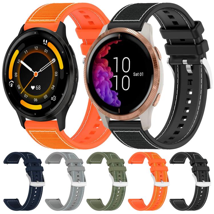 xDfind Hybrid Nylon Braid Silicone Watch Band, 22mm For Garmin Forerunner 570 47mm/935/945, 20mm For Garmin Forerunner 570 42mm/245/645, 20mm For Garmin?Vivomove?Sport/Vivoactive5/3, 22mm For Garmin Venu 3 / Vivoactive 4