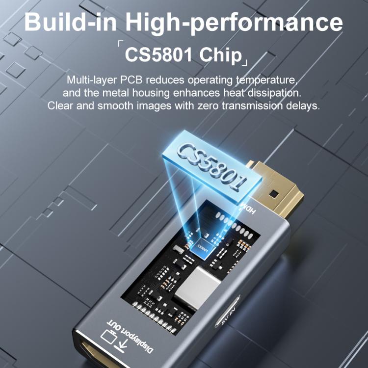 4K 60Hz HDMI Male to DP Female HD Adapter, 60Hz HDMI Male to DP Female