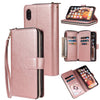 Zipper Wallet Bag Horizontal Flip PU Leather Case with Holder & 9 Card Slots & Wallet & Lanyard & Photo Frame, For iPhone XR, For iPhone XS Max